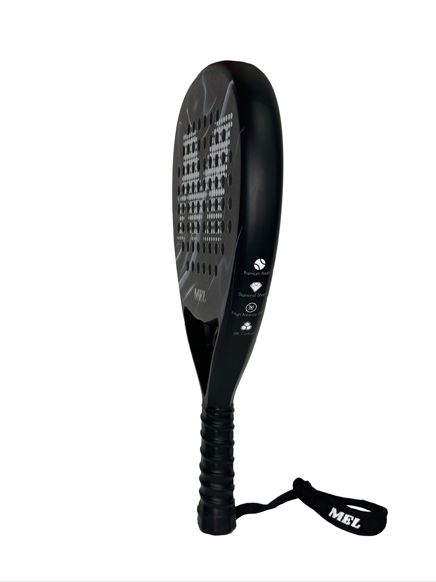 מחבט פאדל מקצועי MEL VORTEX Black Pro Edition - 18K Carbon
