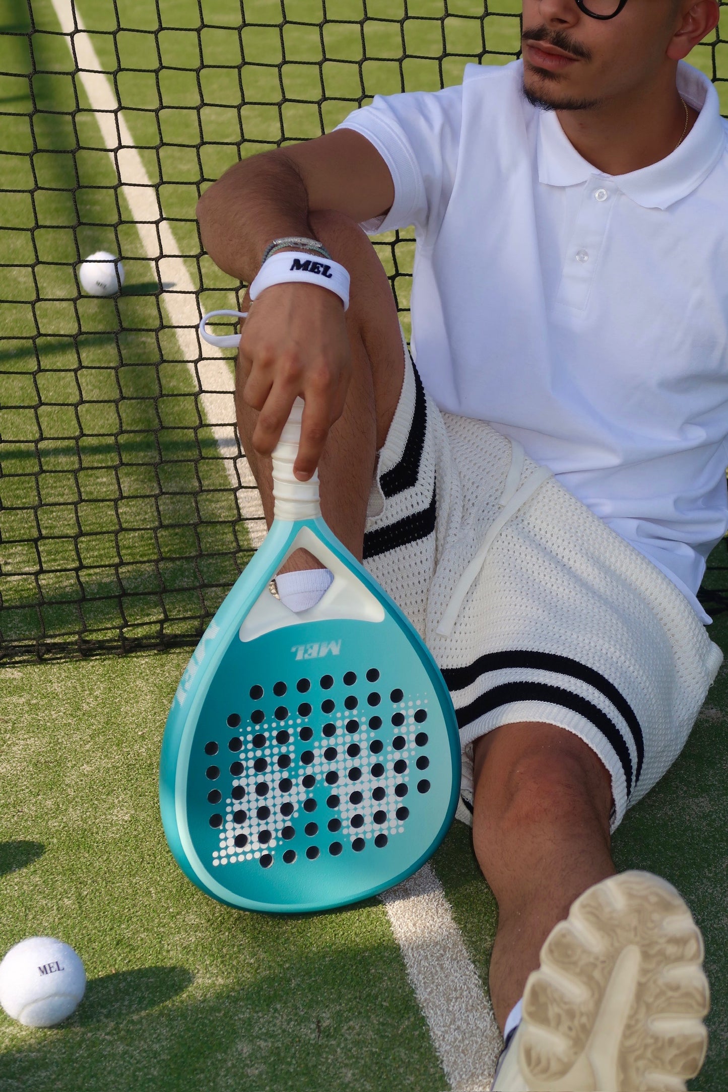 מחבט פאדל מקצועי MEL AURA Sky Blue Tour- 18K carbon